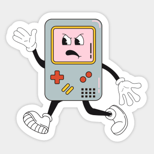 Retro Gameboy Angry Face Sticker